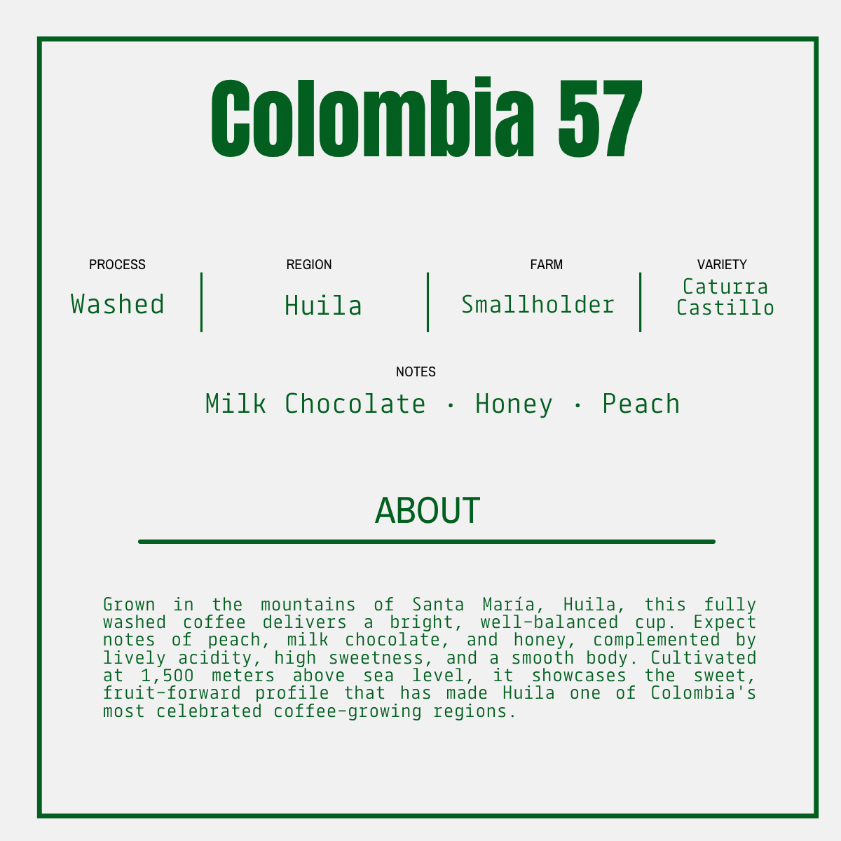 COLOMBIA 57 - HUILA